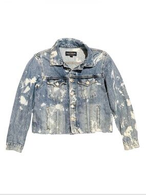 Lucky Brand The Tomboy Trucker Bleach Splatter Denim Jacket Size Medium